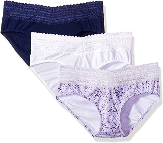 Warners Womens Blissful Benefits No Muffin Top 3 Pack Lace Hipster Panties Hipster Panties