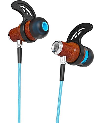 Symphonized NRG 2.0 Bluetooth Wireless Wood In-ear Noise-isolating Headphones | Earbuds | Earphones with Mic & Volume Control (Turquoise)
