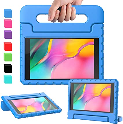 AVAWO for Samsung Tab A 8.0 2019 Kids Case (T290/T295), Light Weight Shock Proof Convertible Handle Stand Kids Friendly Case for Samsung Tab A 8-inch Release in 2019, Blue