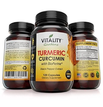 ADDITIONAL 30% OFF CODE TODAY ONLY :) Premium Grade Turmeric Curcumin w BioPerine (Black Pepper) 95% Curcuminoids for Optimal Absorption | 120 Veg Caps | 100% Natural | GMP Certified | Made in the USA