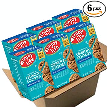 Enjoy Life Crunchy Cookies, Gluten-Free, Dairy-Free, Nut-Free and Soy-Free, Chocolate Chip, 6.3 Ounce (Pack of 6)