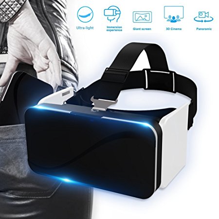Foldable Cell Phone VR Headset and VR Goggles, BOKIN Pocket 3D Virtual Reality Glasses for IPhone and Android with Adjustable Eye Care System.