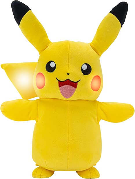 POKEMON Pikachu Electric Charge Plush - 10 Inch Interactive Plush with Lights, Voice Reactions, and Thunder FX