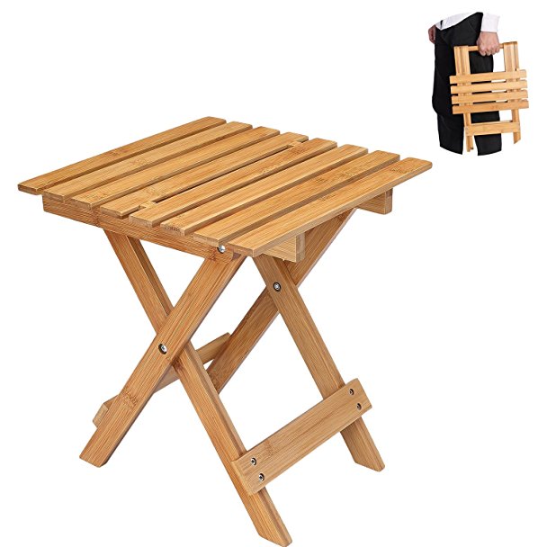 Utoplike Foldable Stool Bamboo Stool Bamboo Folding Stool For Indoor And Outdoor Garden Picnic Sitting Resting