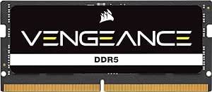 CORSAIR Vengeance SODIMM DDR5 RAM 16GB (1x16GB) 5200MHz CL44 Intel XMP iCUE Compatible Computer Memory - Black (CMSX16GX5M1A5200C44)