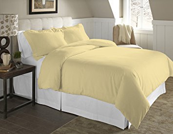 Pointehaven 2-Piece 200 GSM Flannel Duvet Cover Set, Twin/Twin X-Large, Solid, Straw