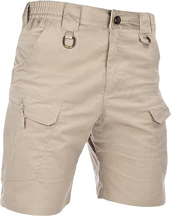 Men's Tactical Cargo Shorts 9.5 Inches Waterproof Ripstop Elastic Waist BDU Hiking Shorts Work