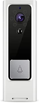 Wireless Video Doorbell Camera, 1080P HD WIFI Security Camera with Real-time Video, Two-Way Talk, Night Vision, PIR Motion Detection for iOS & Android system, Free Cloud Storage and Batteries Included