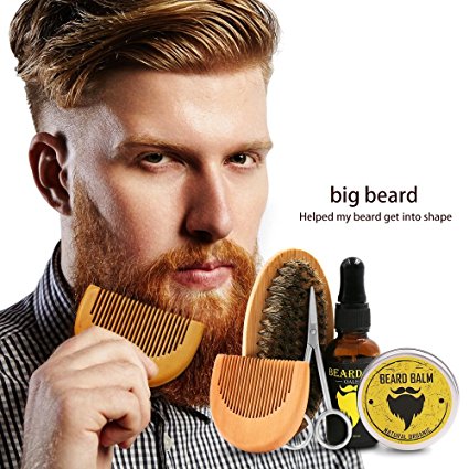Beard Brush Comb Beard Oil Balm Butter Wax Gift for men Beard Grooming Kit
