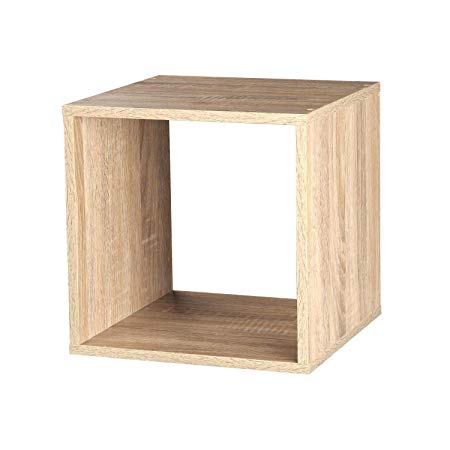 Wood Bookcase - Cube Shelving Unit (or 2, 3, 4 Tier) - Wooden Bookshelves - Stackable - Freestanding 30 x 30 x 30cm Antique Oak