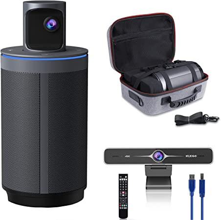 NexiGo Meeting 360 (Gen 2) Kits, 8K Captured AI-Powered Framing & Speaker Tracking, 8 Microphones, N970P 4K Zoomable Webcam with Flash Memory, All-in-One Portable Carrying Case, for Zoom/Skype/Teams