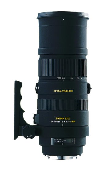 Sigma 150-500mm f/5-6.3 AF APO DG OS HSM Telephoto Zoom Lens for Nikon Digital SLR Cameras