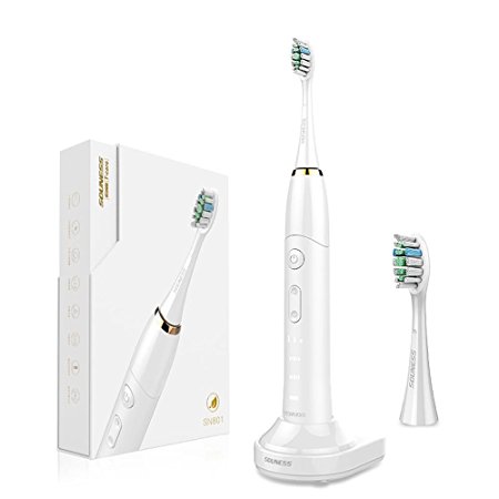 SOUNESS Sonic Electric Toothbrush Rechargeable (White)