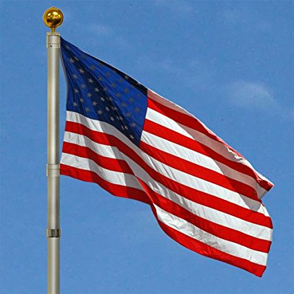 Best Choice Products Flagpole Telescopic 16' Aluminum Flag Pole Outdoor Garden Solid Construction new