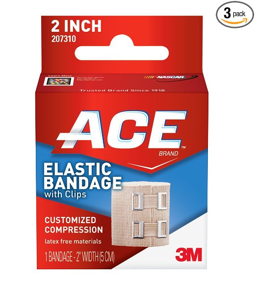 ACE Elastic Bandage with Clips, 2 Inches (Pack of 3)