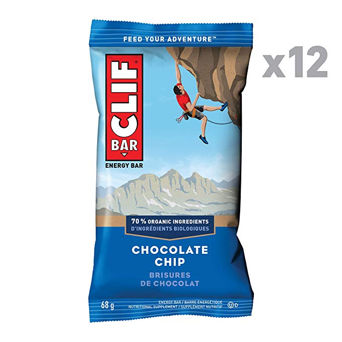 CLIF BAR - Energy Bars - Chocolate Chip - (68 Gram Protein Bars, 12 Count)