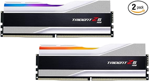 G.SKILL Trident Z5 RGB Series (Intel XMP 3.0) DDR5 RAM 48GB (2x24GB) 8000MT/s CL40-48-48-128 1.35V Desktop Computer Memory UDIMM - Metallic Silver (F5-8000J4048F24GX2-TZ5RS)