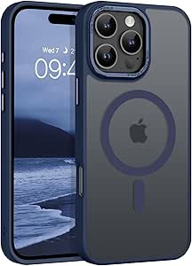 BENTOBEN for iPhone 16 Pro Magnetic Case, [Compatible with MagSafe] Translucent Matte Shockproof Anti-Fingerprint Slim Fit Women Men Protective Phone Case for iPhone 16 Pro 6.3", Navy Blue