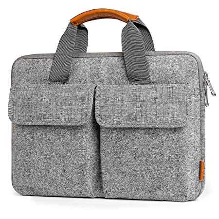 Inateck 14-14.1 Inch Laptop Sleeve Briefcase, Felt Laptop Bag Case for 15'' MacBook Pro 2018/2017/2016, Up to 14.1 Inch Laptop Ultrabook Netbook Commute Business School Bag - Light Grey