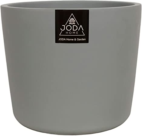 Joda 12" Ceramic Plant Pots Indoor, Large Indoor Planter Ceramic Pots for Plants with Darinage Plug & Drainage Screen - Matte Grey