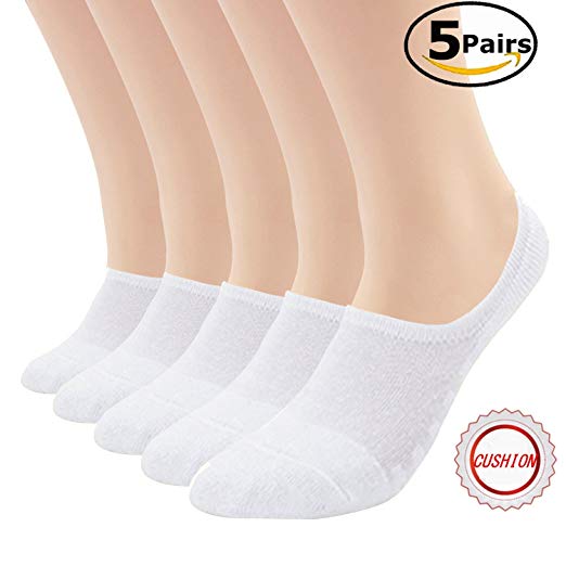 Women No Show Cushion Socks,Low Cut Invisible Anti-Slid Casual Cotton Boat Liner Athletic Sneakers Loafer Sports Socks