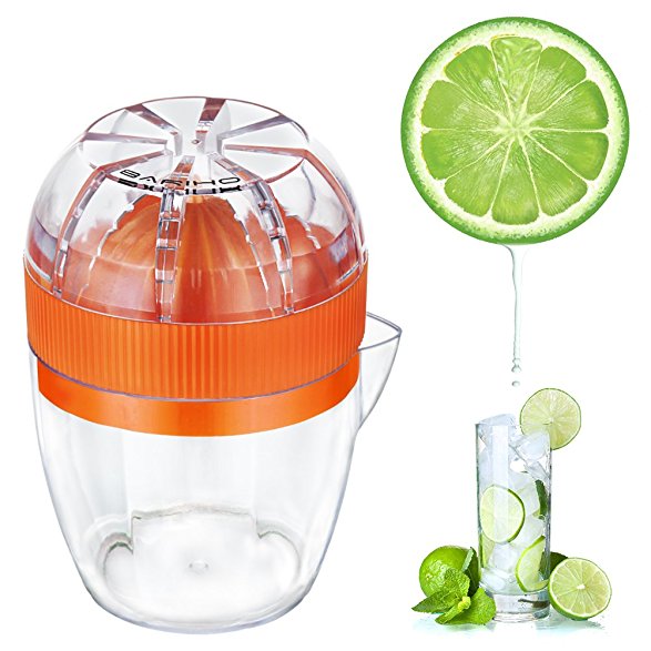 Lemon Squeezer - Hand Juicer Citrus Orange Squeezer Manual Lid Rotation Press Reamer for Lemon Lime with Strainer and Container Upgrated