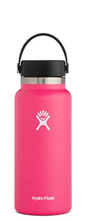 Hydro Flask Water Bottle - Stainless Steel & Vacuum Insulated - Wide Mouth with Leak Proof Flex Cap - 32 oz, Watermelon