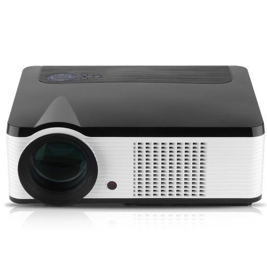 Excelvan HD LCD LED Home Cinema Theater Projector with WiFi 854 x 540 Native Resolution 1080P Support 2000 Lumens Brightness AVUSBVGAHDMIATVYPbPr Input Support White Black