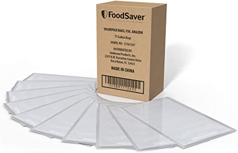 FoodSaver 1-Gallon Vacuum Sealer, Bags, 75 Count | BPA-Free, Commercial Grade for Food Storage and Sous Vide