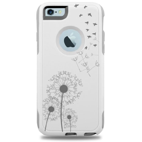 Unnito TM iPhone 6 Case UnnitoTM Dual Layer 1 Year Warranty Case Protective Custom Commuter Protection Cover White - Dandelion Birds