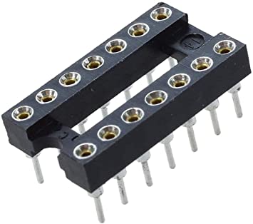 34Pcs IC Socket DIP 2.54mm 14-Pin Round Contact Pin Hole IC Socket Adapter