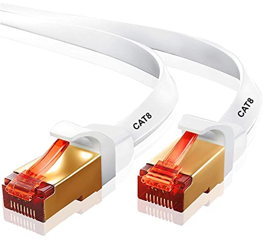 IBRA CAT8/CAT7 Ethernet Gigabit Lan network cable (RJ45) SSTP 40Gbps 2000Mhz - Flat White 4M
