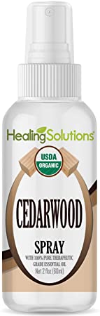 Organic Cedarwood Spray – Water infused with Cedarwood Essential Oil – Certified USDA Organic - 2oz Bottle by Healing Solutions
