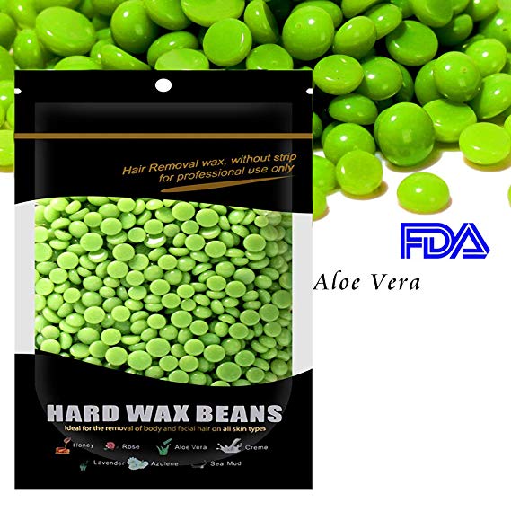 Waxkiss 300g Painless Hard Wax Beans Home Wax Kit for Body Hair Removal Workable for Sensitive Skin (Aloe Vera)