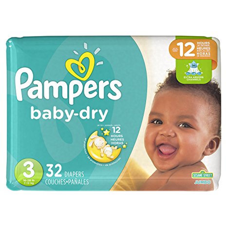 Pampers Baby Dry Size 3 Jumbo, 32 ct