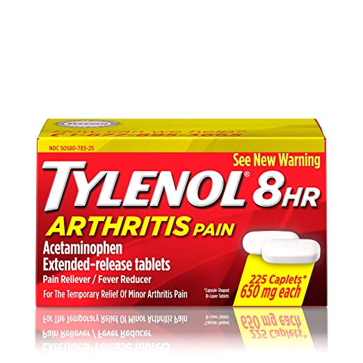 TYLENOL 8 HR Arthritis Pain Relief, Extended Release 650 mg Fast Acting Acetaminophen Caplets, Arthritis Medicine for Adults, 225 count
