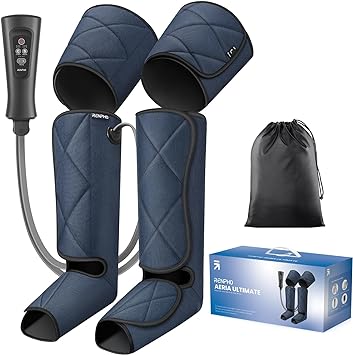 RENPHO Leg Massager, Air Compression for Circulation, Pain Relief, and Muscle Relaxation, 6 Modes, Suitable for Foot, Leg, Calf, Thigh Massage, Christmas Gift for Men Women to Help Reduce Swelling