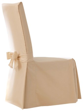 Sure Fit Cotton Duck Full Dining Room Chair Cover, Natural