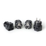 OREI 2 in 1 USA to Europe Adapter Plug Schuko Type EF - 4 Pack Black