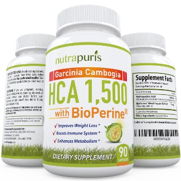 NEW EXCLUSIVE FORMULA 100% PURE HCA Garcinia Cambogia With BioPerine 1500mg Of HIGHEST POTENCY HCA Plus Higher Absorption Of BioPerine - Slim Fast Weight Loss Supplement 100% Happiness Guarantee!