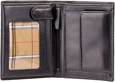 Visconti "MONZA 3" Soft Italian Glazed Quad Fold Wallet (Black), Trifold