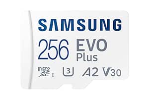 SAMSUNG EVO Plus 256GB Micro w/SD Adaptor SDXC, Up-to 160MB/s, Expanded Storage for Gaming Devices, Android Tablets and Smart Phones, Memory Card, MB-MC256SA/IN