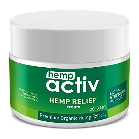 HEMPACTIV Hemp Pain Relief Cream 2000mg | Hemp   MSM   Arnica   Menthol | Relieve Muscle, Joint & Arthritis Pain | Effective Hemp Pain Cream | 2oz