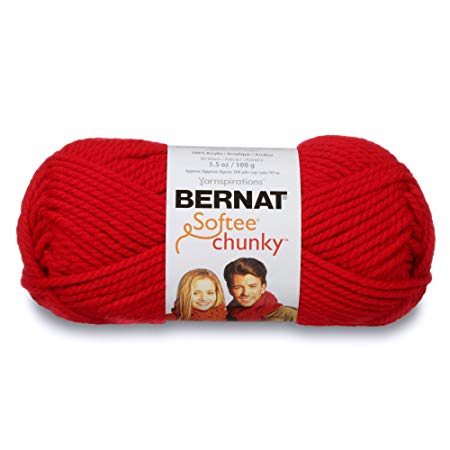 Bernat Softee Chunky Yarn, Berry Red, Single Ball