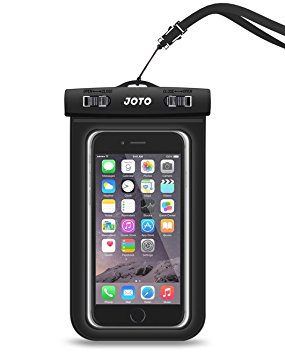Universal Waterproof Case, JOTO Cellphone Waterproof Case Dry Bag Pouch for Apple iPhone 6S 6,6S Plus, SE 5S 5 7, Samsung Galaxy S7 S6, Note 5 4, HTC LG Sony Nokia Motorola up to 6.0" diagonal (Black)