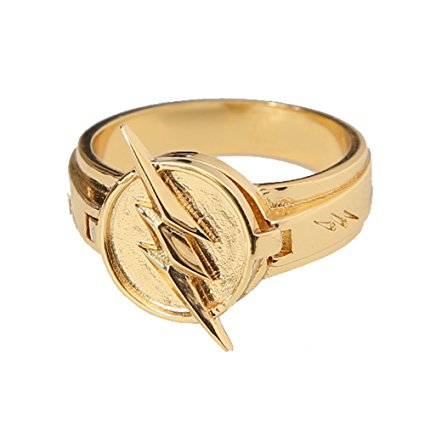 Reverse Flash Ring Cosplay Zinc Alloy Golden Ring Replica Costume Accessories Xcoser