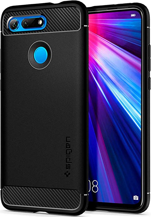 Spigen, Rugged Armor, Case Compatible with Honor View 20 / Honor V20, Original Patent Design Flexible Black TPU Phone Cover for Honor View 20 Case Honor V20 Case