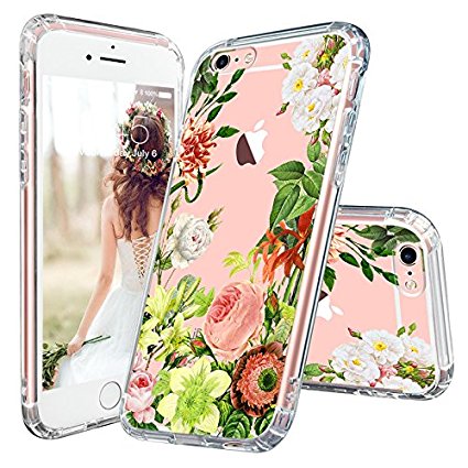 iPhone 6 Case, iPhone 6 Slim Case, MOSNOVO Floral Botany Flower Clear Design Transparent Plastic Hard Case with Soft TPU Bumper Gel Protective Back Phone Case Cover for Apple iPhone 6/6s (4.7 Inch)