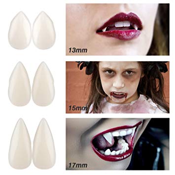 Halloween Vampire Teeth, Azure Vampire Teeth Fangs Halloween Party Cosplay Props Horror False Teeth Props Party Favors Cosplay Accessories, Reusable -- 6 Pieces