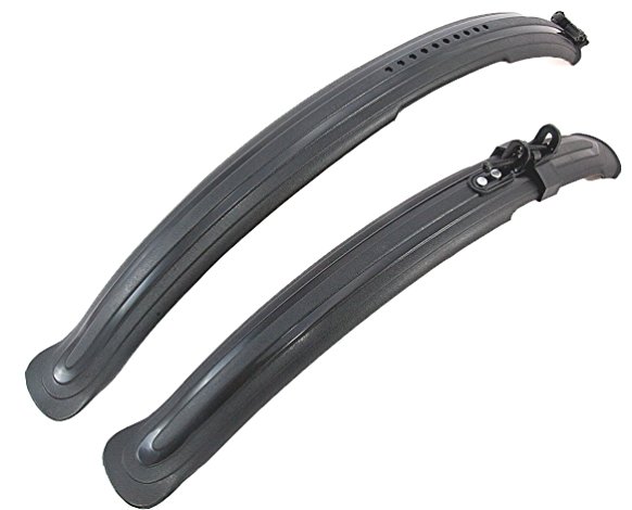 Sport Direct™ Full Length Bicycle Mudguard Set - Black, 24 - 26 Inch